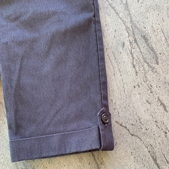 Mid Rise Waist Soho Work Chino Gray Cuffed Shorts - Picture 4 of 5